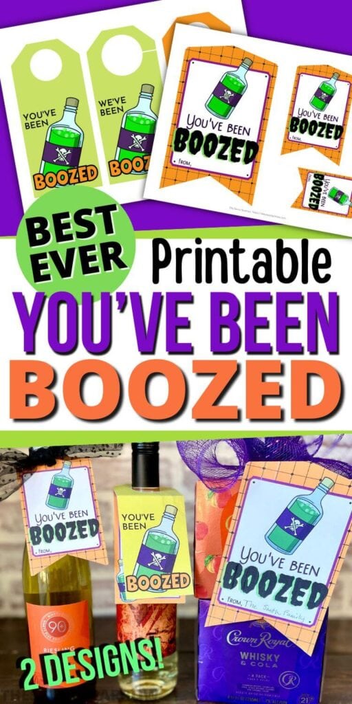 free printable you've been boozed tags