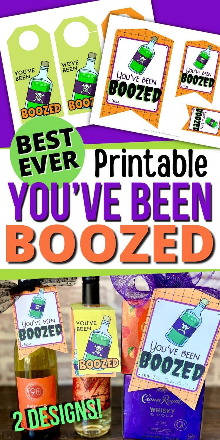 You've Been Boozed Free Printable Halloween Booze Gift Tags!