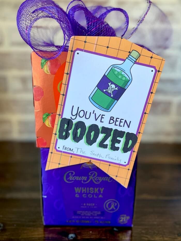 Crown royal canned cocktails with a you've been boozed tag