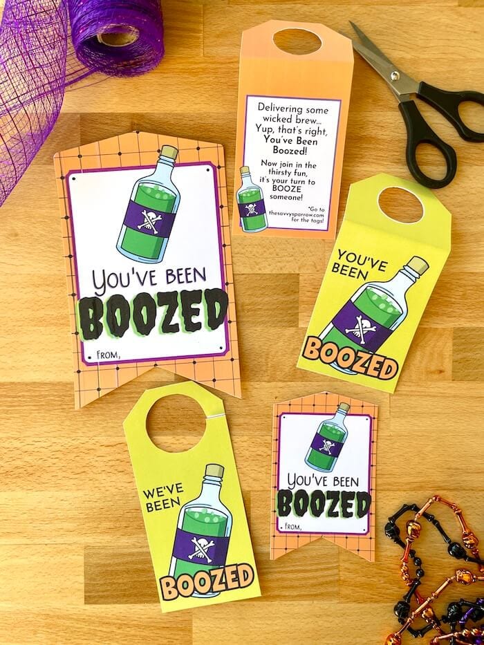 a variety of you've been boozed printable tags