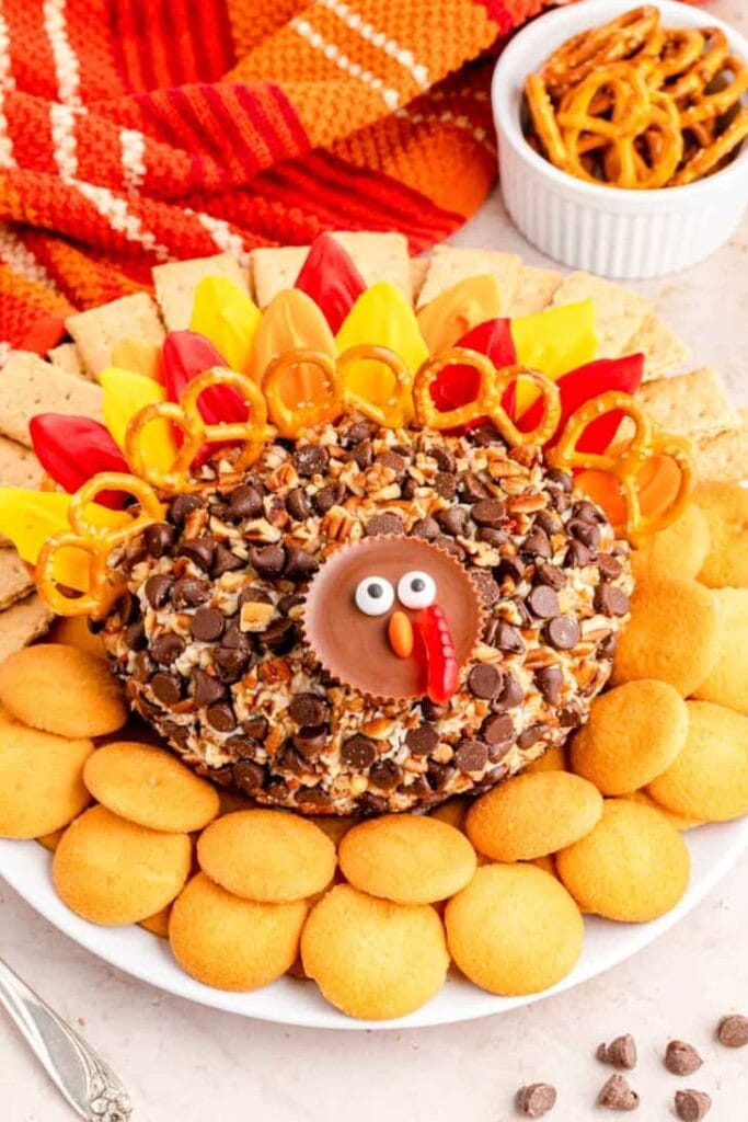 turkey shaped dessert cheeseball