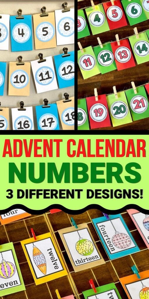 collage of advent calendar numbers