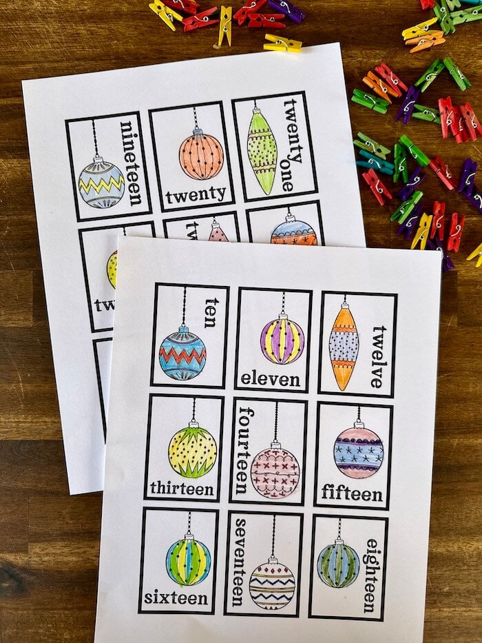 printable advent calendar numbers with ornaments