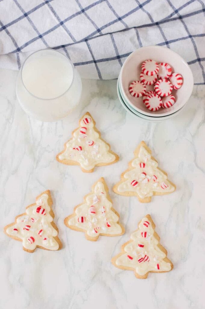 peppermint and white chocolate sugar cookies