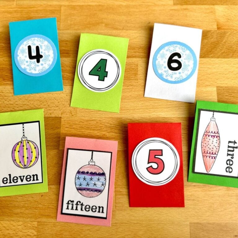 printable advent calendar numbers taped to mini envelopes