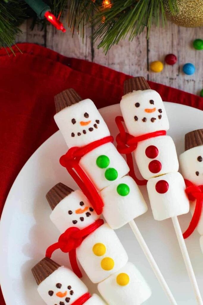 marshmallow snowman pops