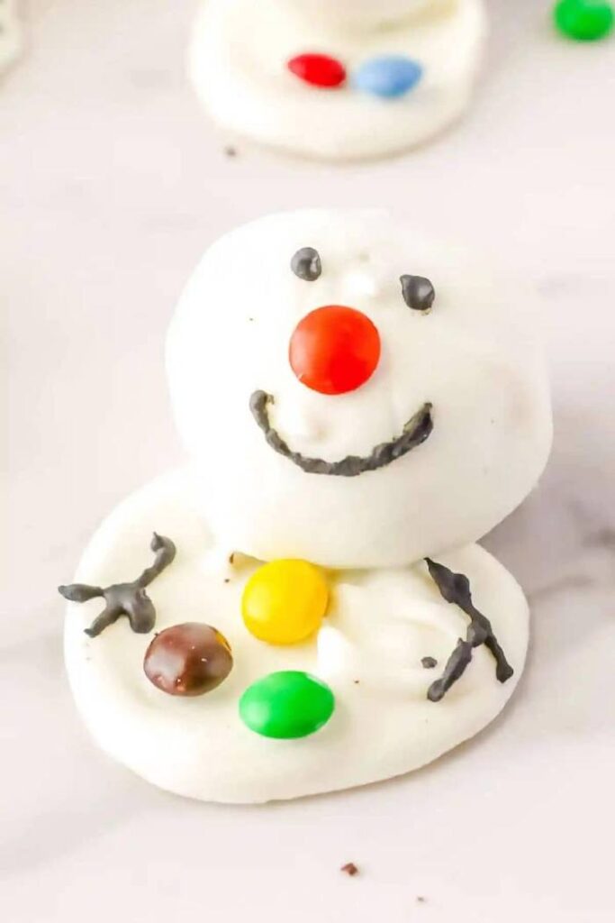 cookies balls made to look like snowman treats