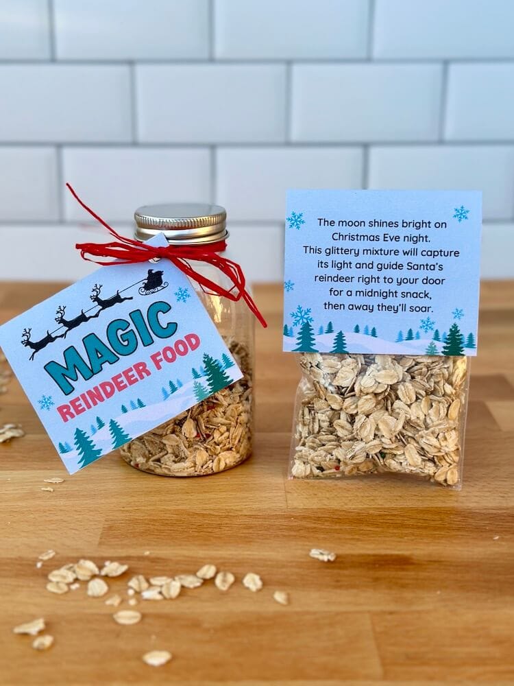 magic reindeer food with labels