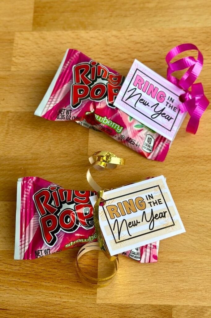 New year's eve party favors with ring pops