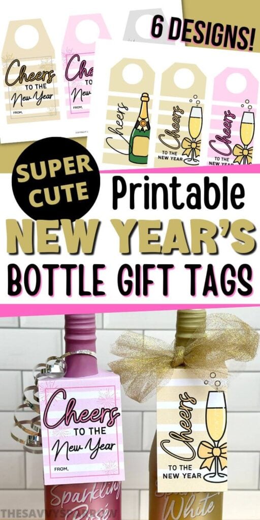 printable new year's bottle gift tags