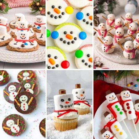 collage of snowman treats