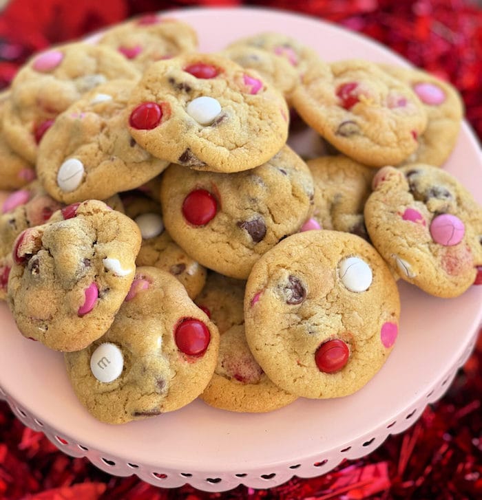 M&M cookies for Valentines day