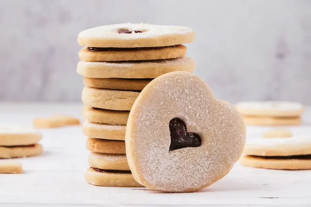 Valentine's day linzer cookies