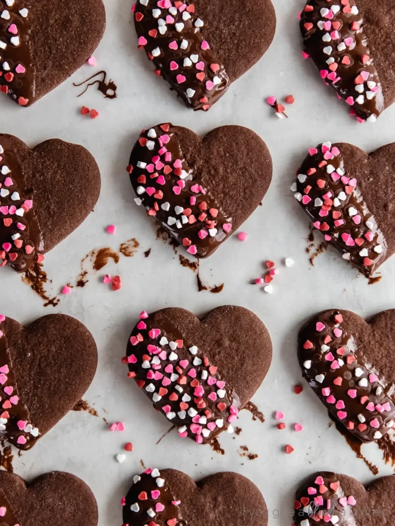 heart shaped chocolate cookies