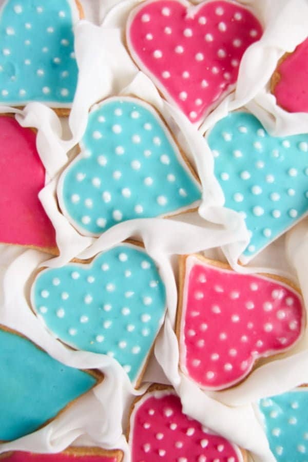 decorated heart cookies