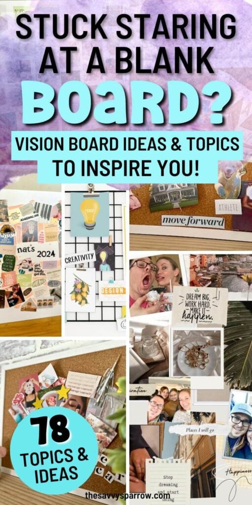 collage of vision board ideas for inspiration