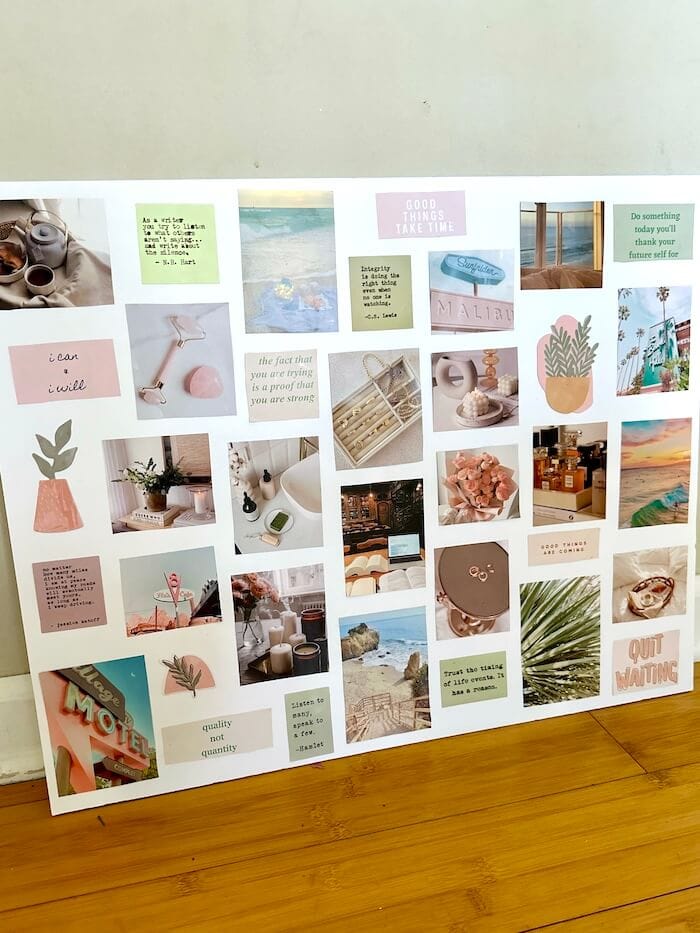 vision board with photos