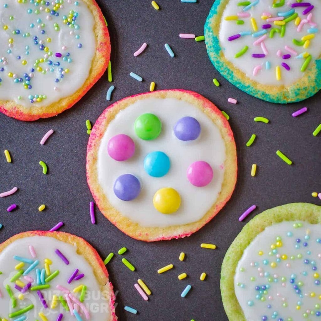 decorated Easter sugar cookies