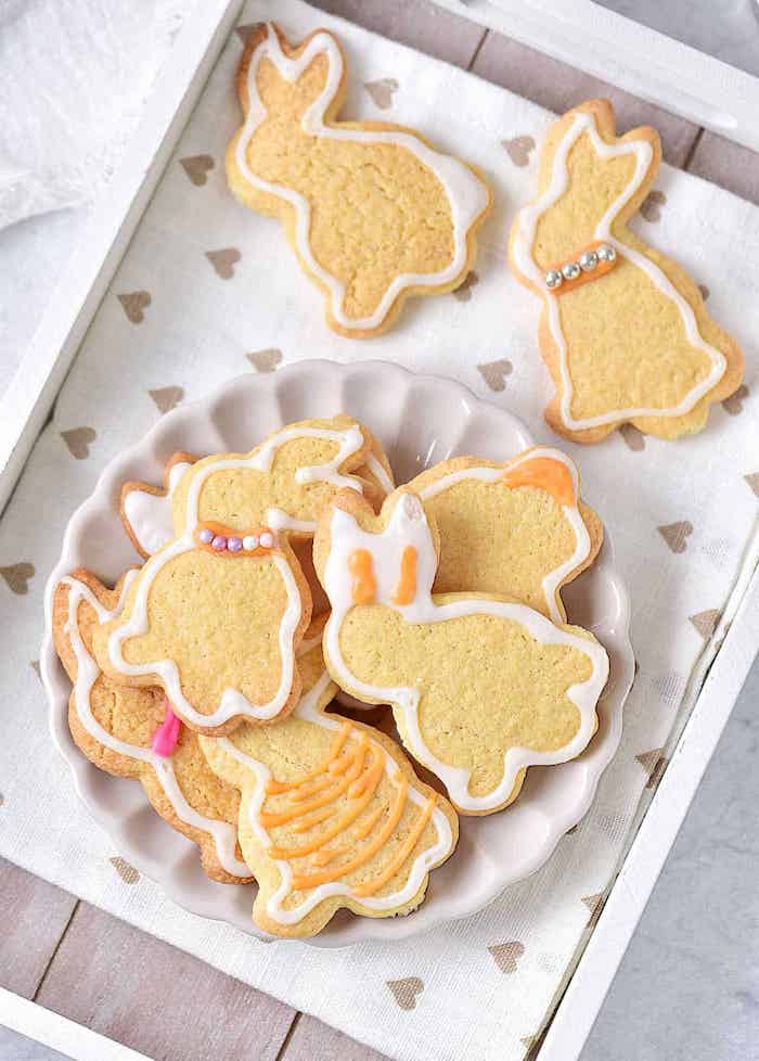decorated bunny Easter cookies