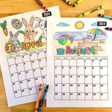 free printable monthly calendars for kids to color