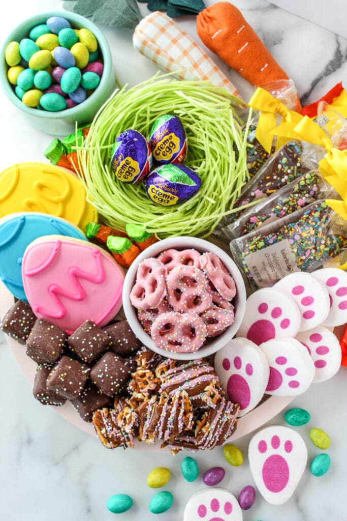 display of Easter candy and cookies