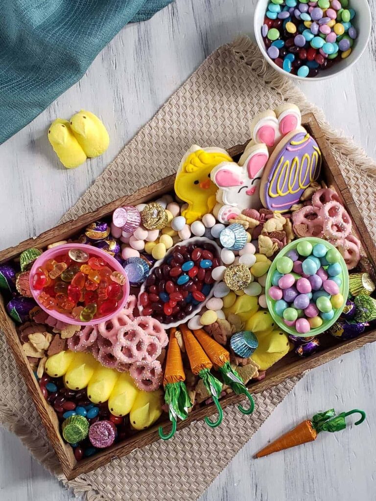 Easter candy dessert board