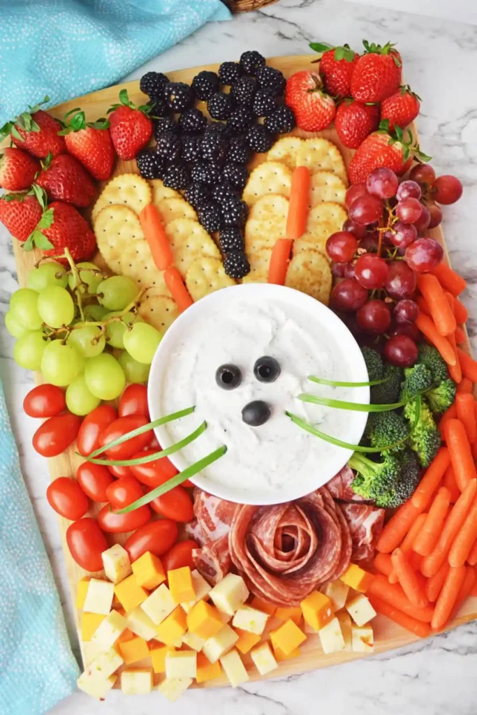 bunny shaped fruit and veggie tray