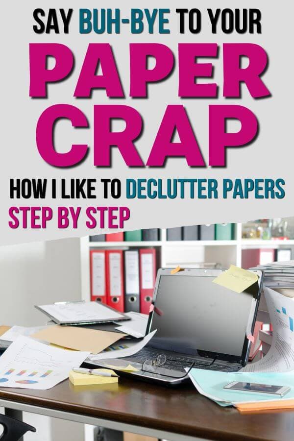 desk with paper clutter