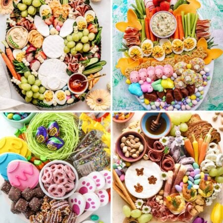 collage of Easter charcuterie boards