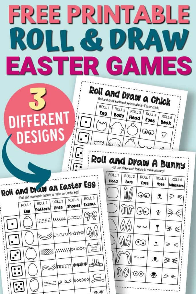 free printable roll a dice Easter games