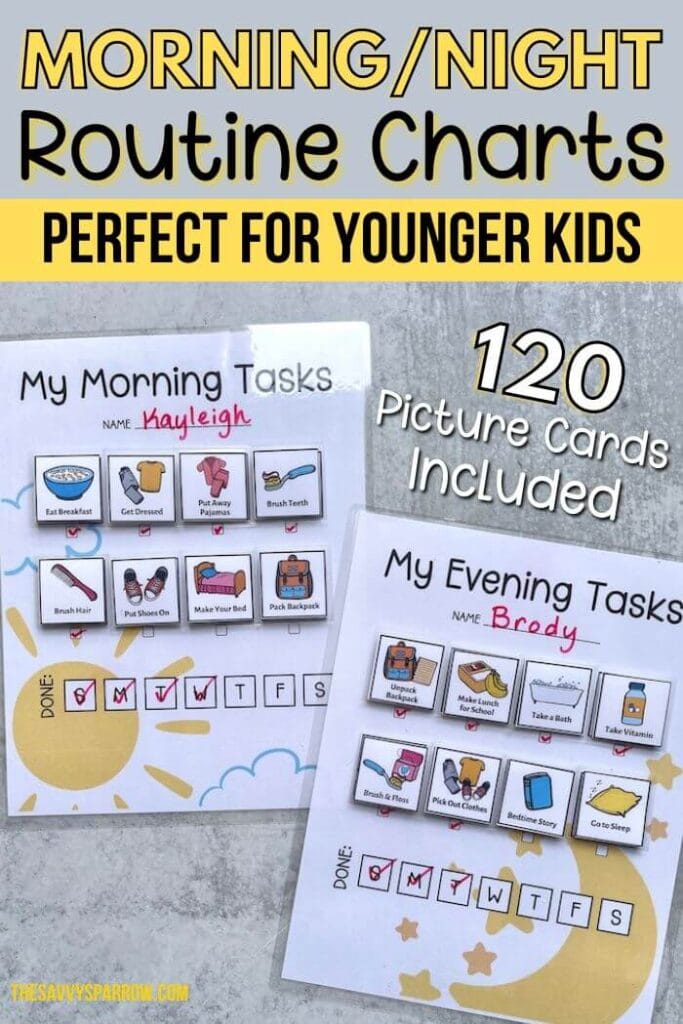 printable daily routine charts for kids
