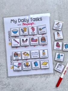 Kids' Daily Schedule Template with Picture Cards