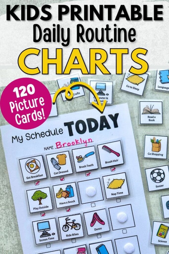 kids daily routine chart with pictures