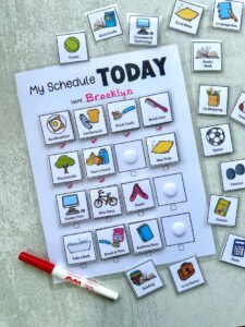 Kids' Daily Schedule Template with Picture Cards