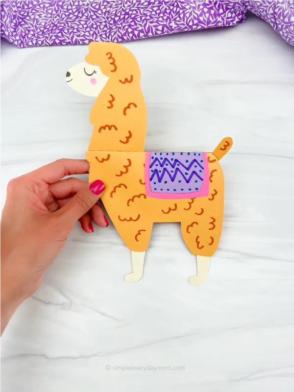 handmande mother's day card with a llama