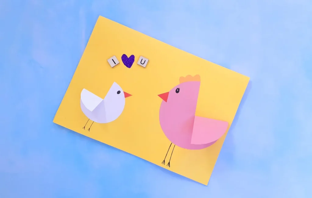 mom and baby bird homemade card