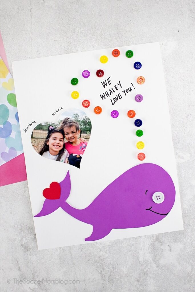 whale mother's day card with a photo