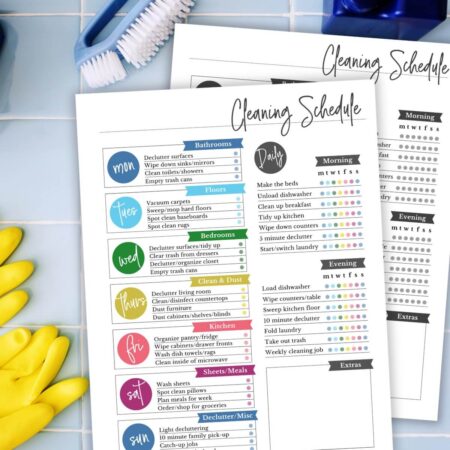 cleaning schedule for working moms