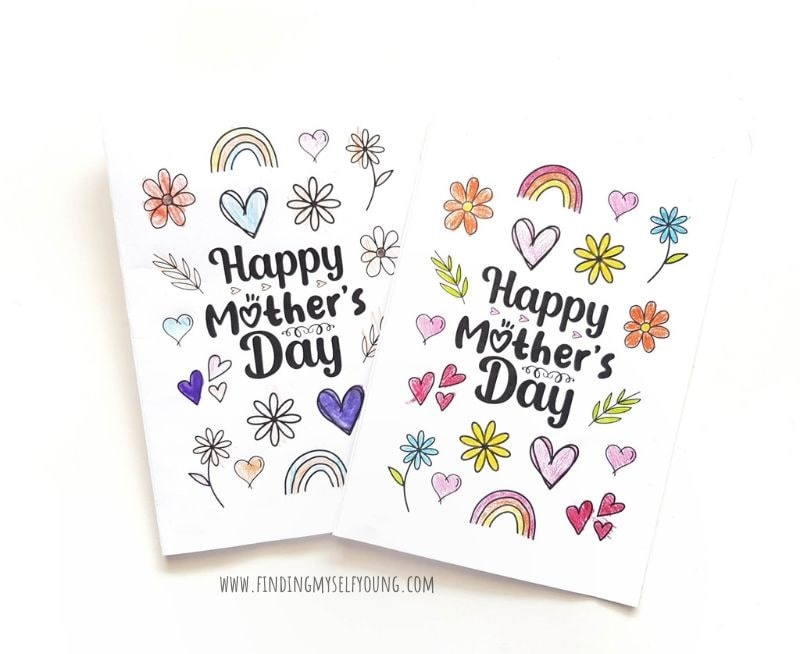 mother's day printable cards to color