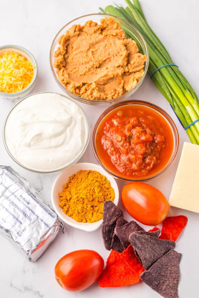 ingredients for taco dip