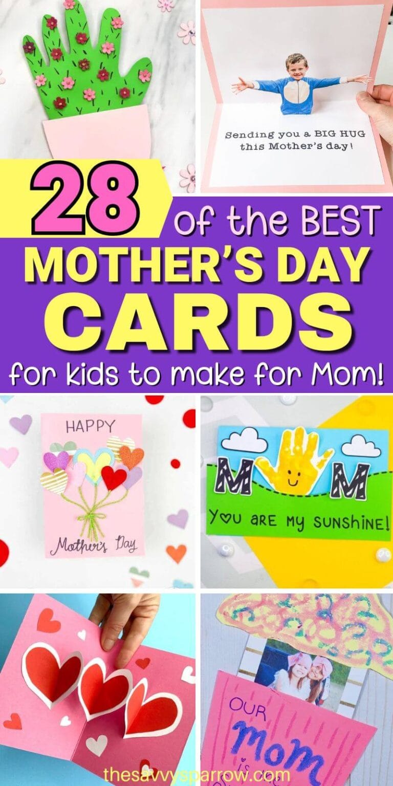 28 Easy Homemade Mother's Day Cards for Kids to Make - The Savvy Sparrow