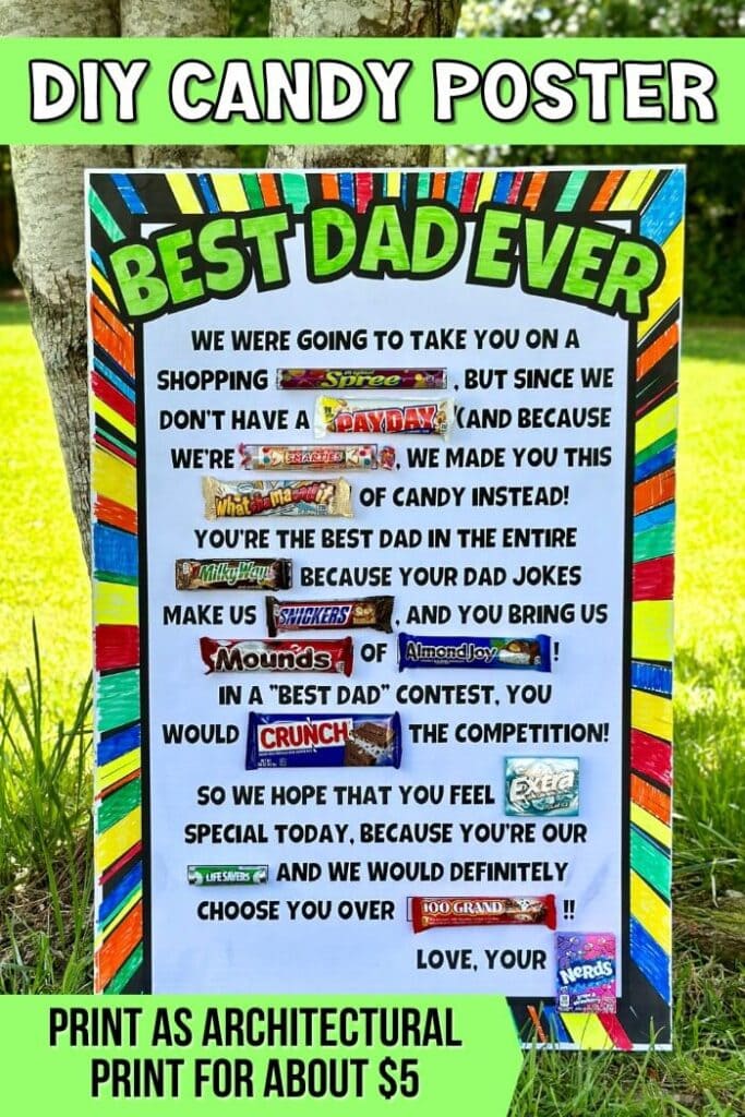 DIY candy poster for Dad