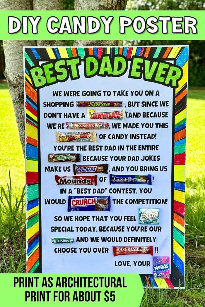 Make this Father's Day Candy Poster for Dad - Printable!