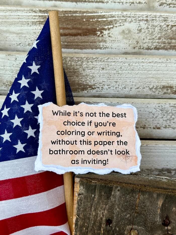 a printable scavenger hunt clue near an american flag