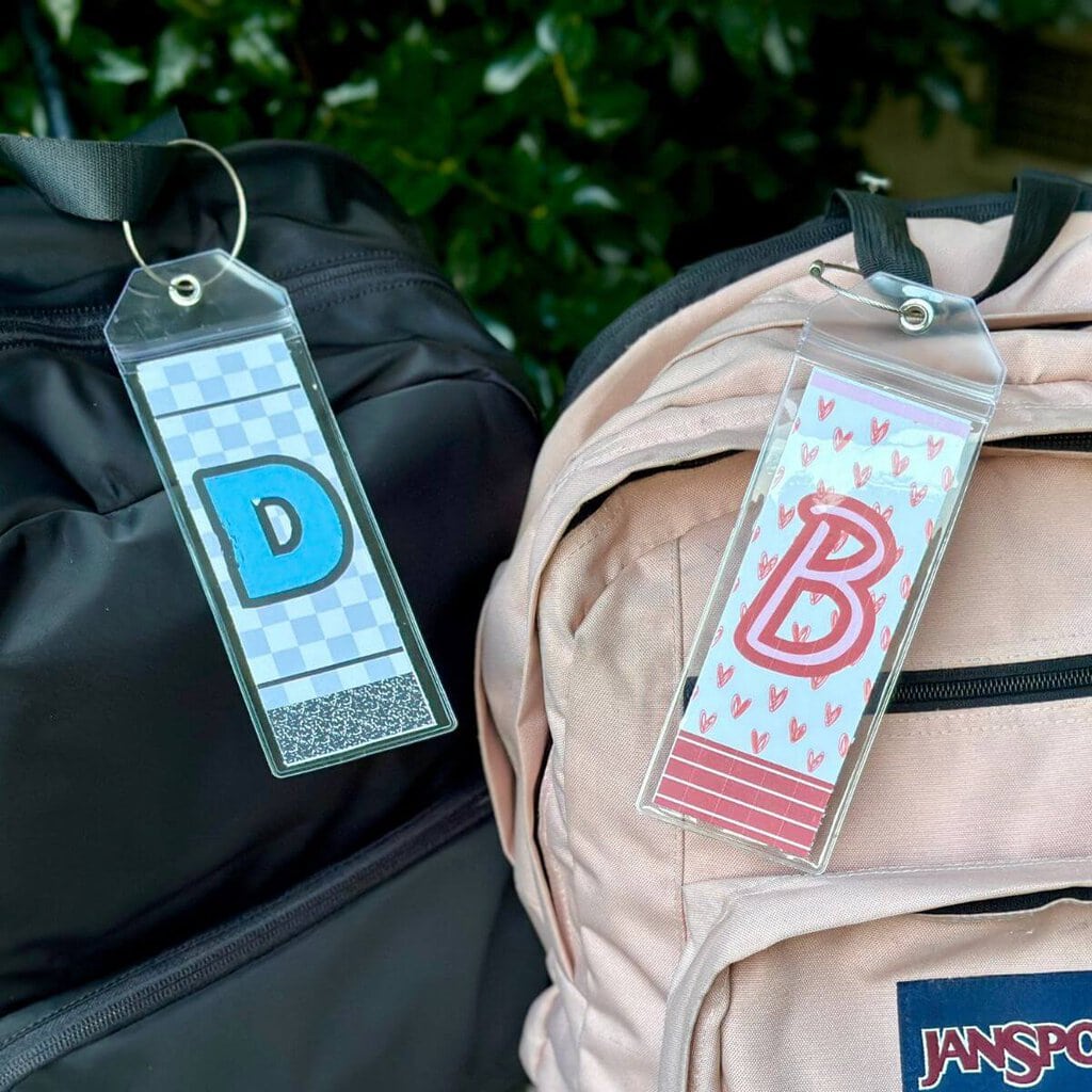 Kids backpack tags on sale