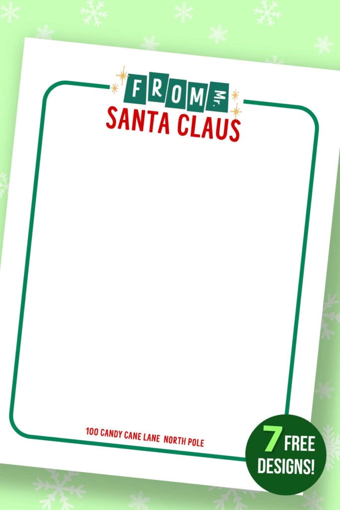 retro design Santa stationary