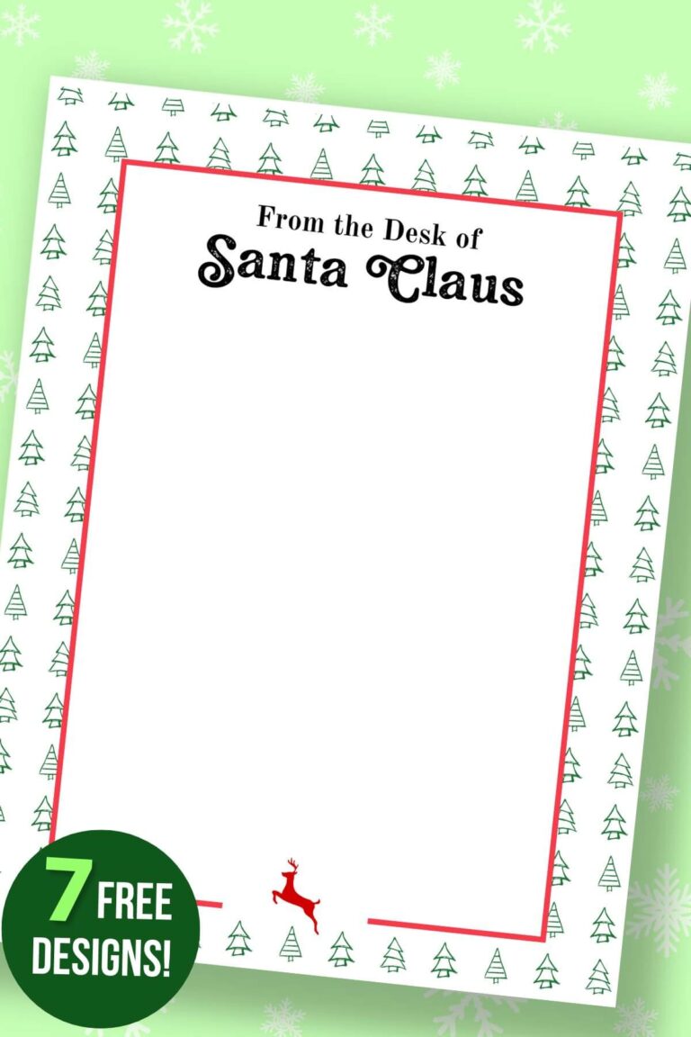 Free printable santa letterhead 7 templates to choose from the