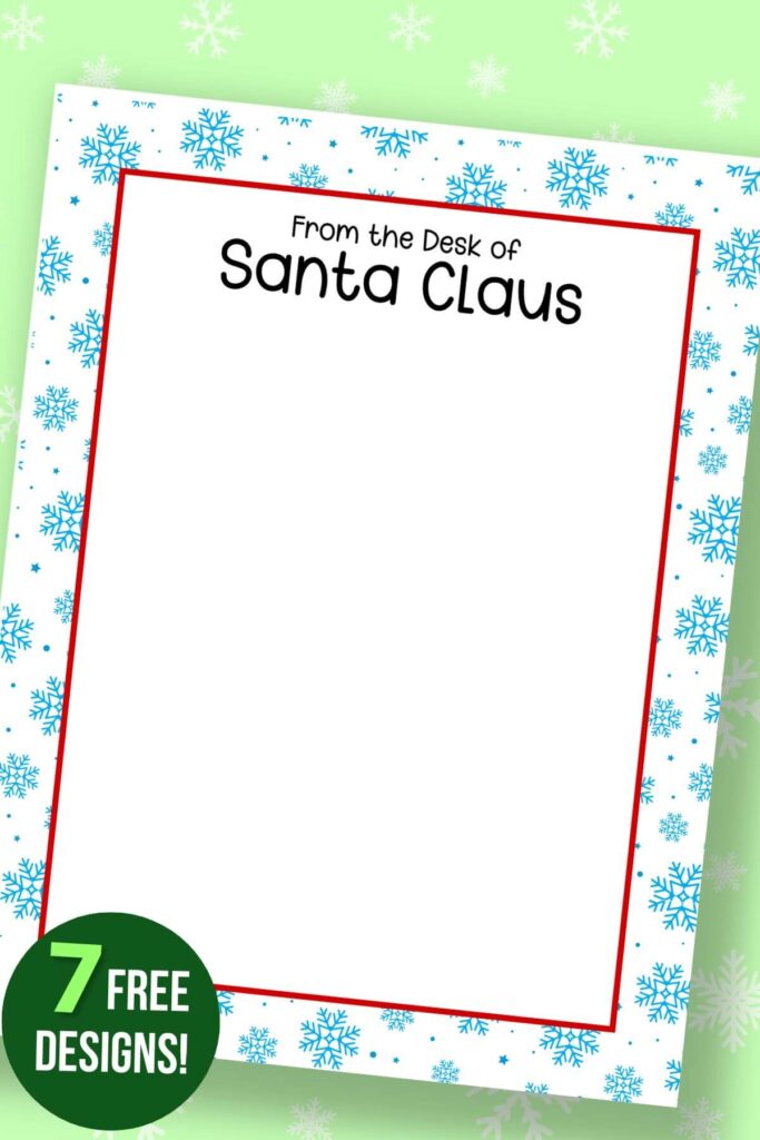 Santa stationary with snowflakes