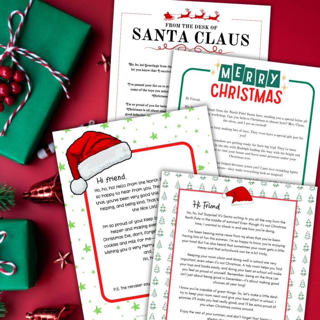 free printable letters from Santa Claus