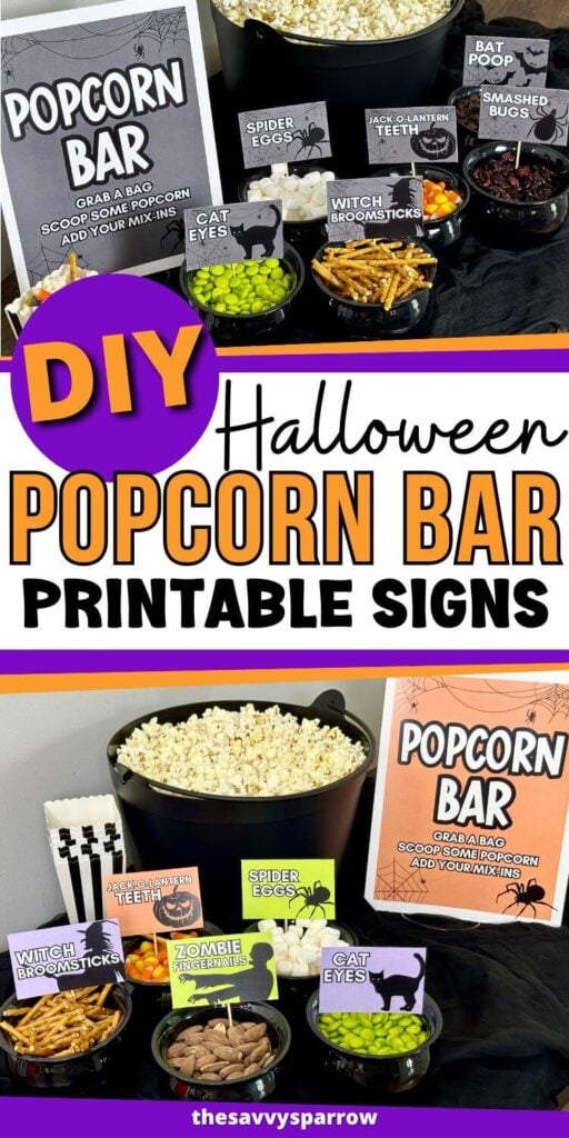 halloween popcorn bar signs